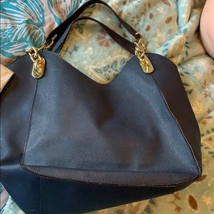 Micheal Kors navy and gold purse